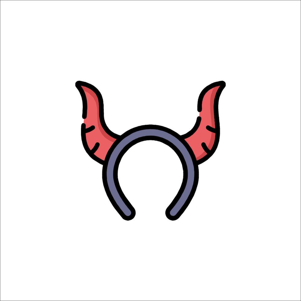 Devil horns icon in line style vector