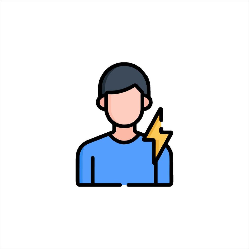 A man with lightning bolt on his head vector
