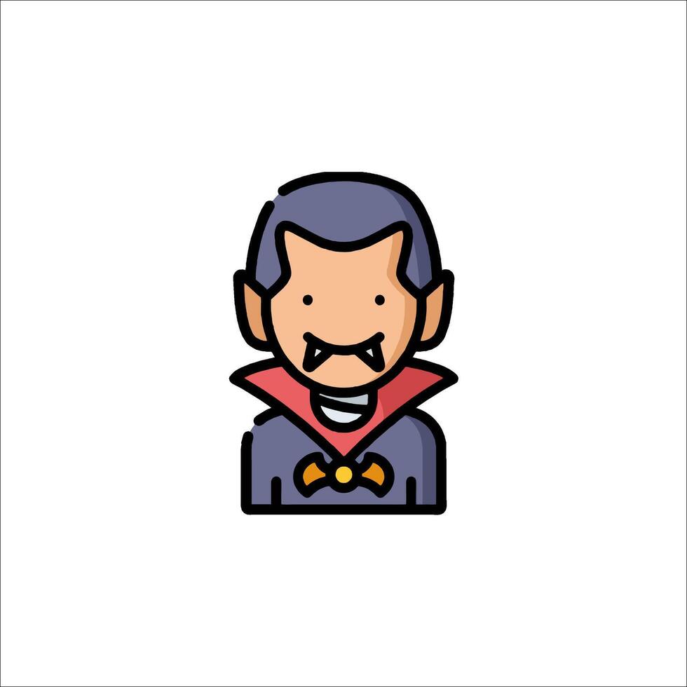 A cartoon vampire with a mustache and a red tie vector