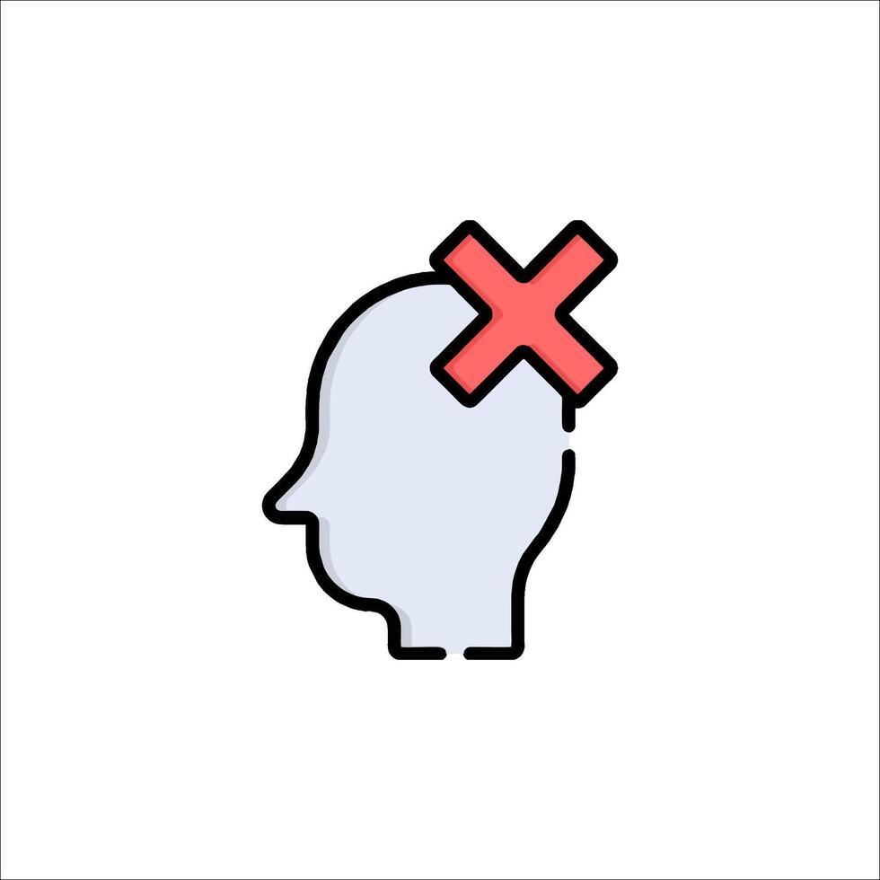 A person with a red cross on their head vector