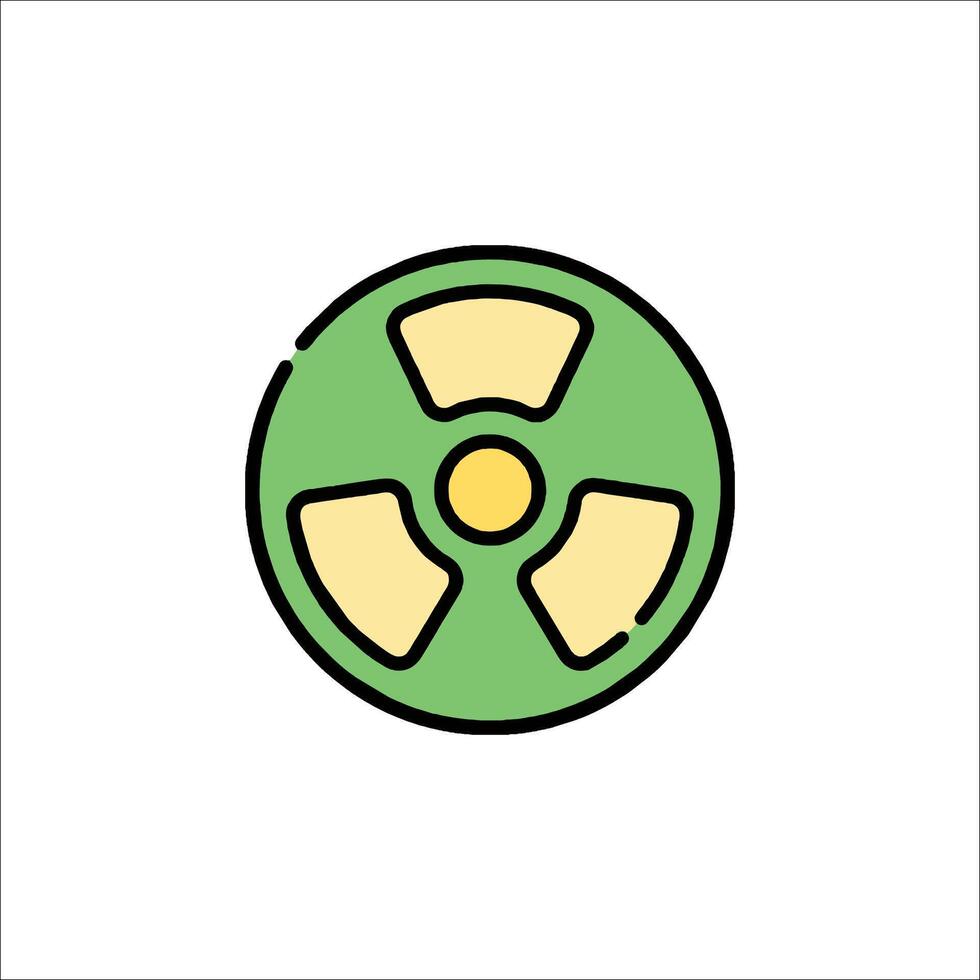 A green radioactive symbol on a white background vector