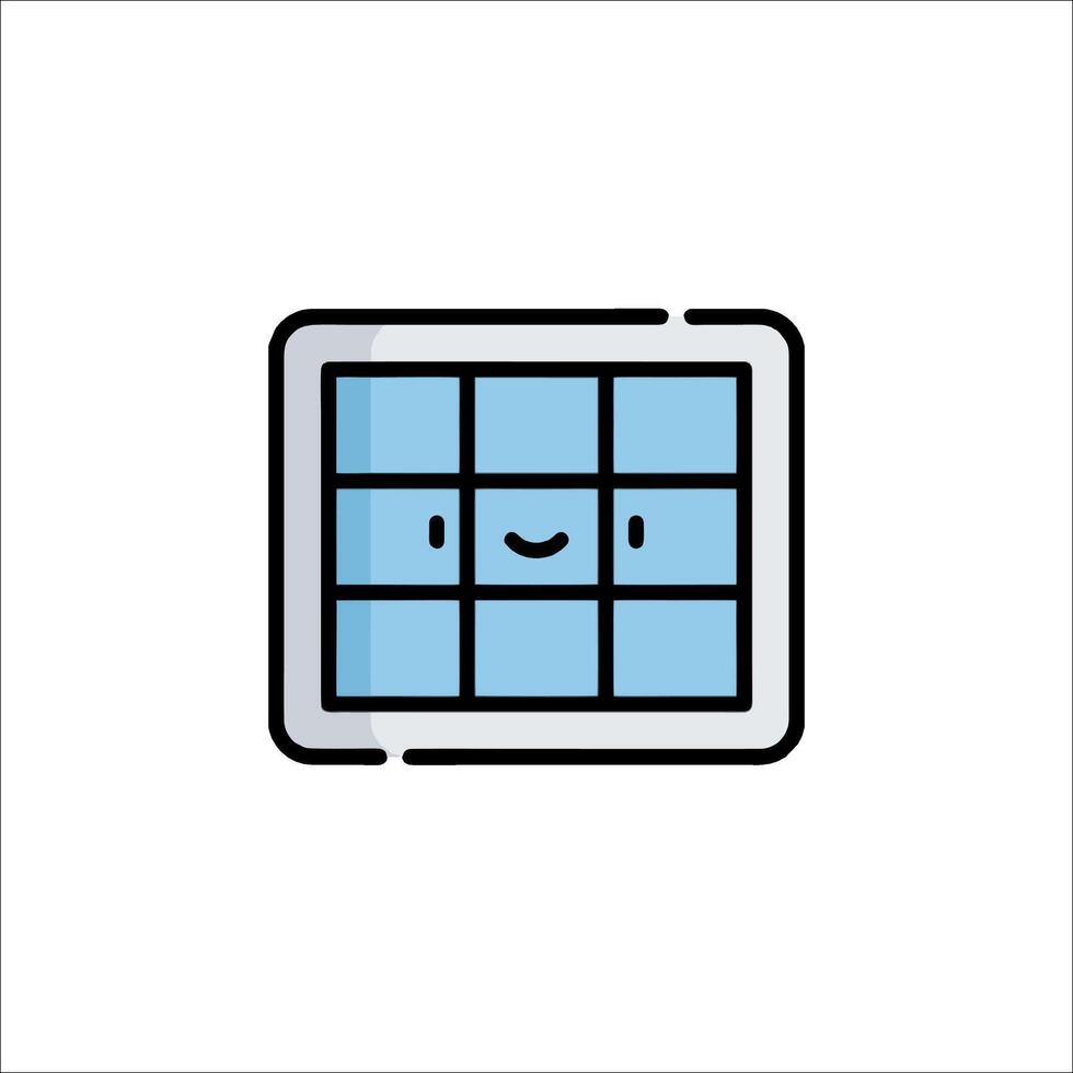 A tablet with a smiley face on it vector