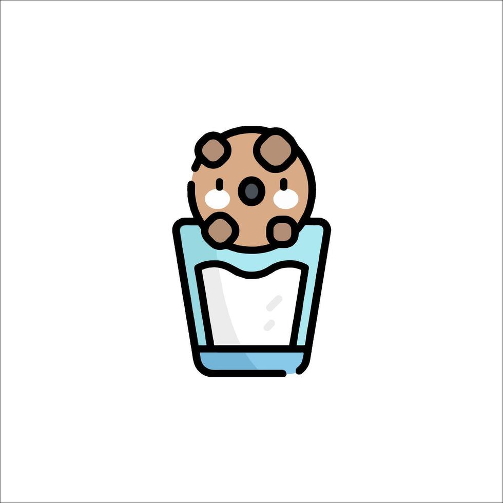 Cookie dough in a glass icon vector