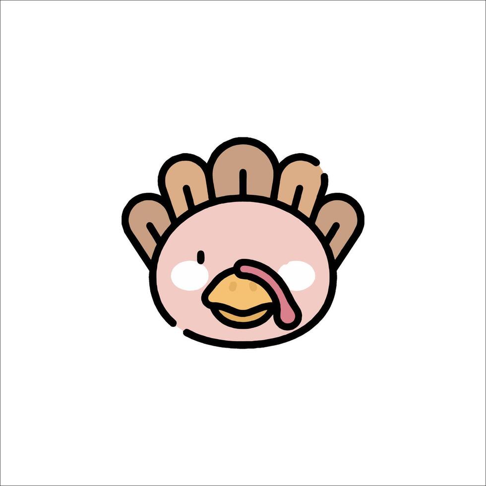 A cartoon turkey with a tongue sticking out vector
