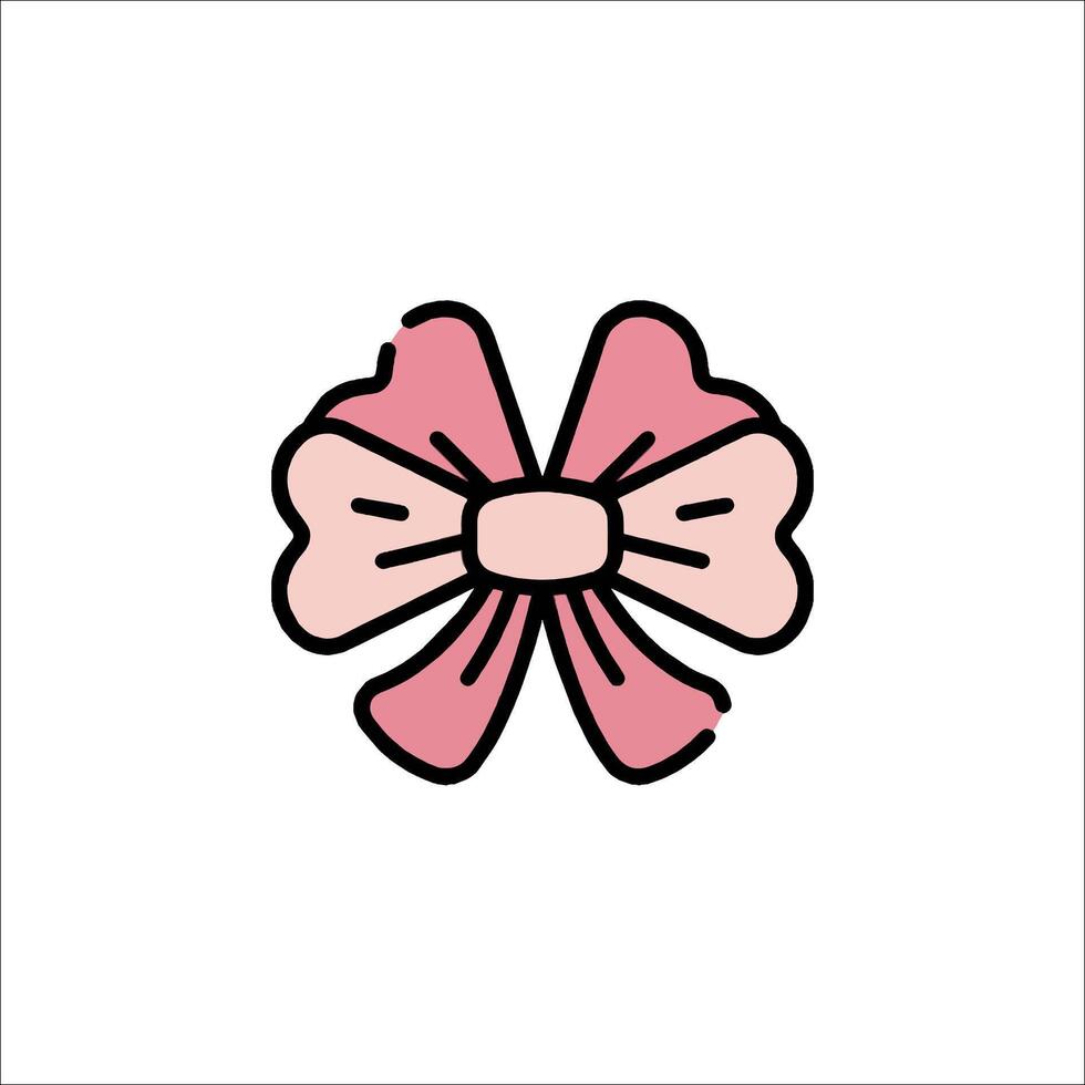 A pink bow on a white background vector