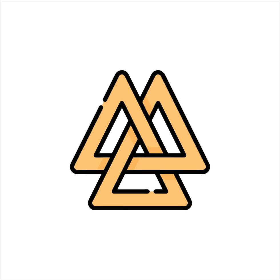 A triangle logo with three triangles vector