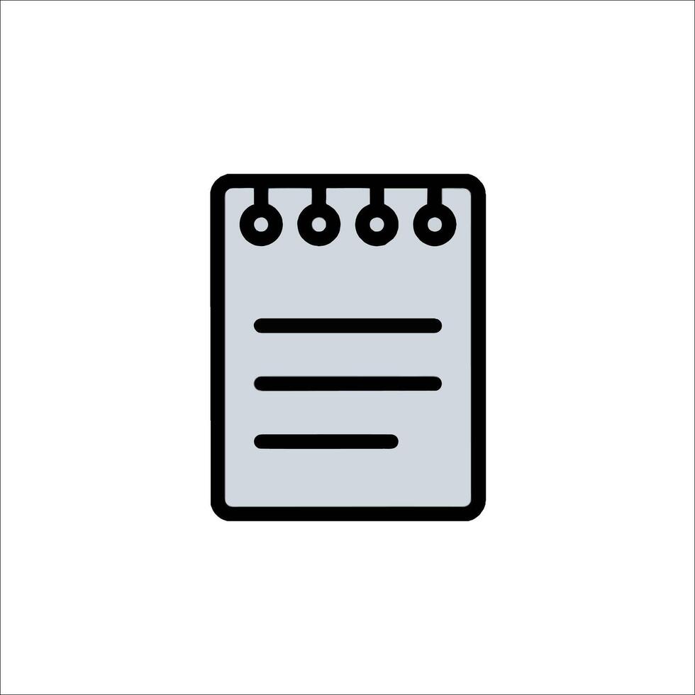 A note pad icon on a white background vector