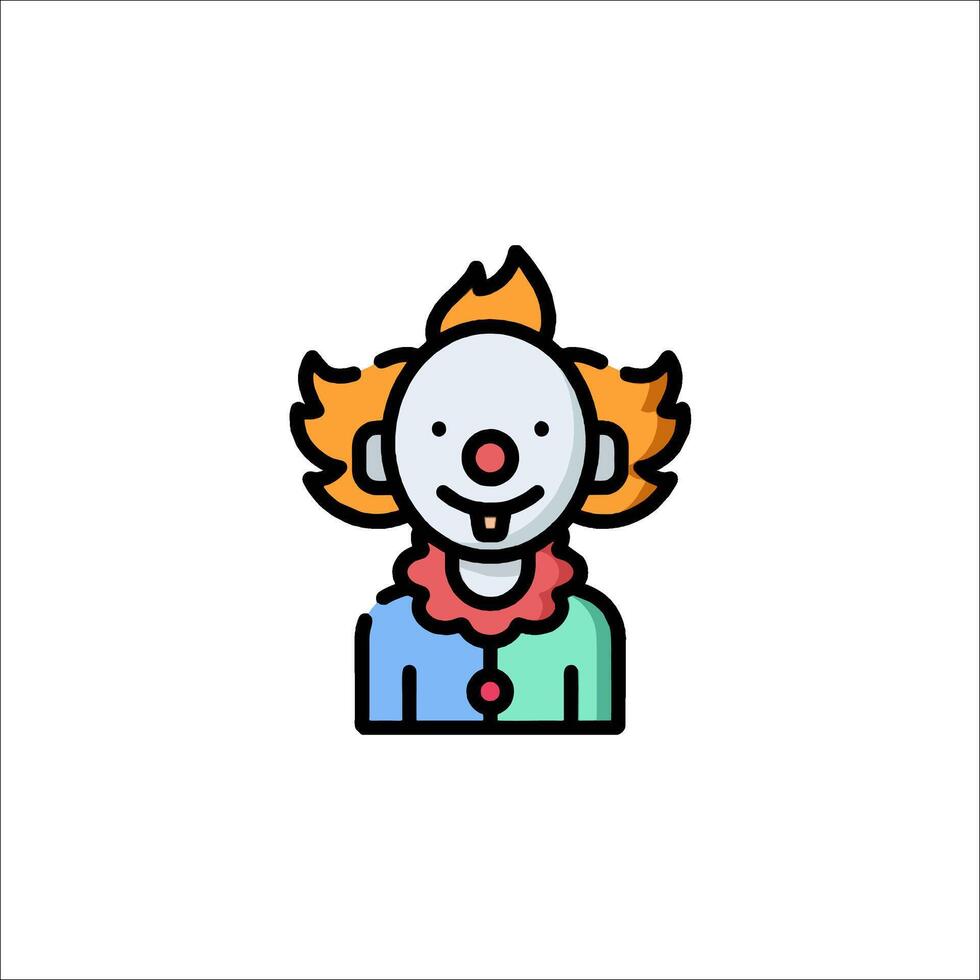 A clown icon with a red nose and a smile vector