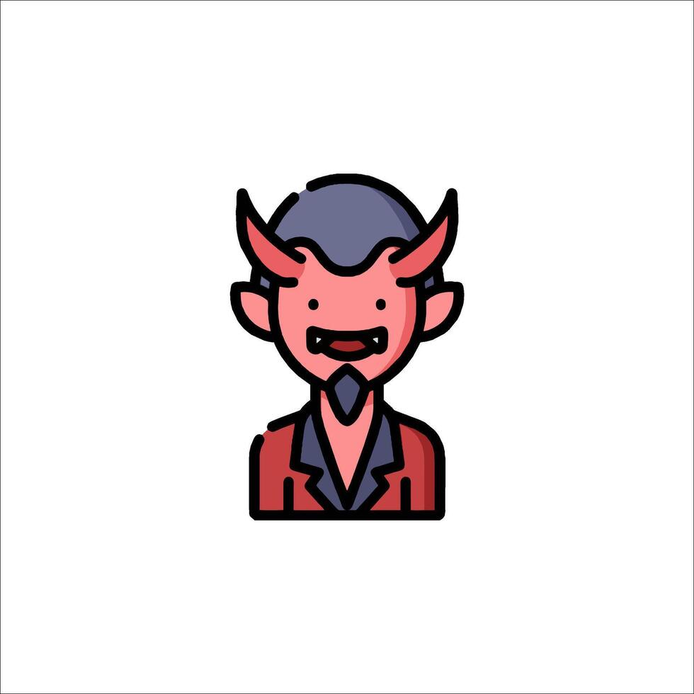 A devil with horns and a red hat vector