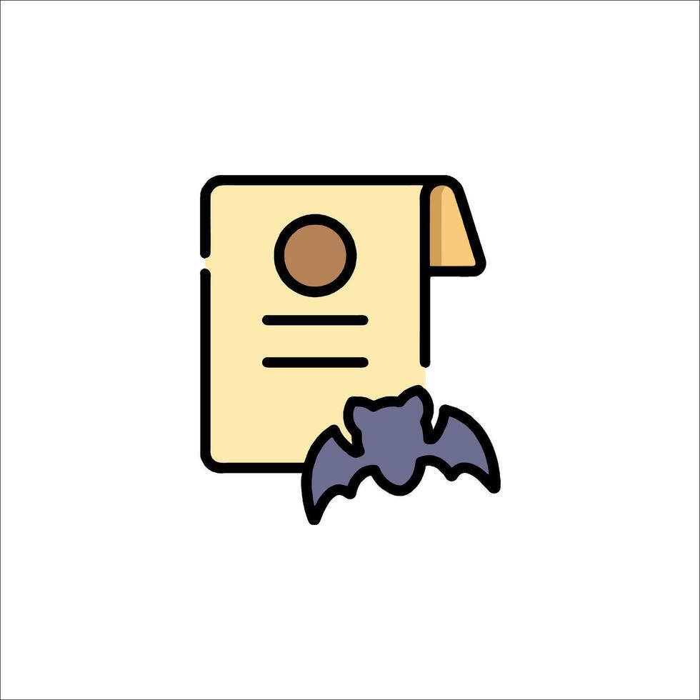 A bat is flying over a document vector