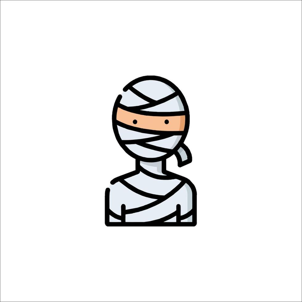 A cartoon character in a bandage on his face vector