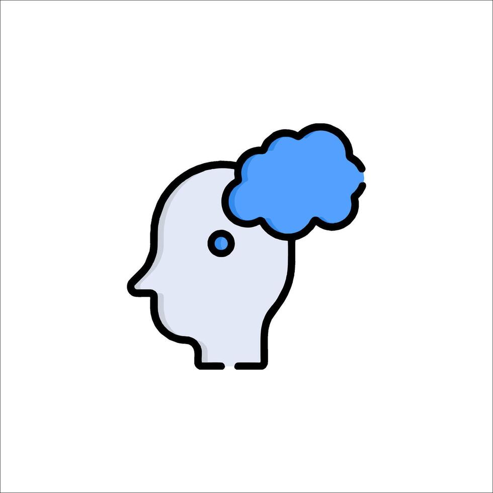 A blue cloud on the head of a person vector