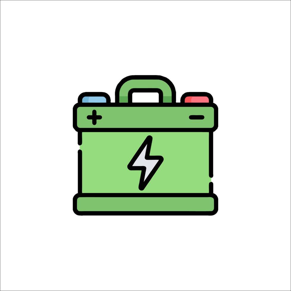A battery icon with a lightning bolt on top vector