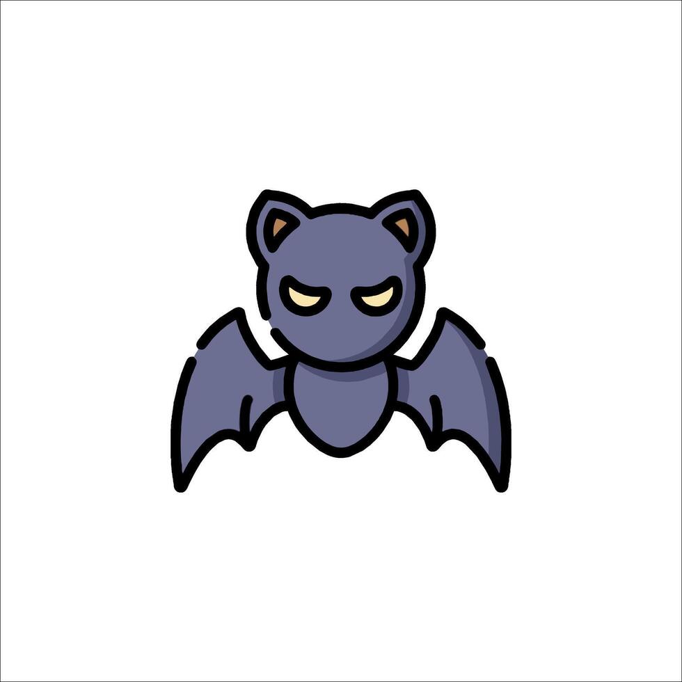 A bat icon with a smile on its face vector