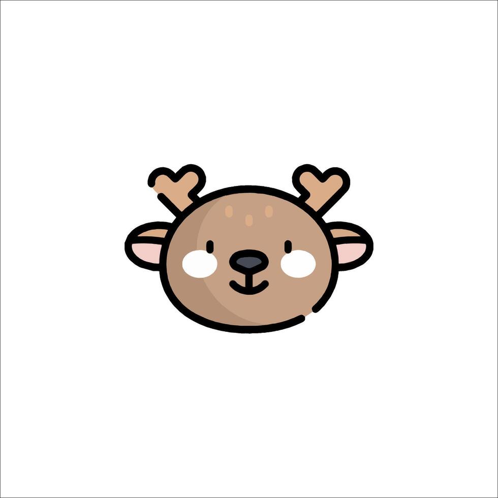 A cute deer head with horns on it vector
