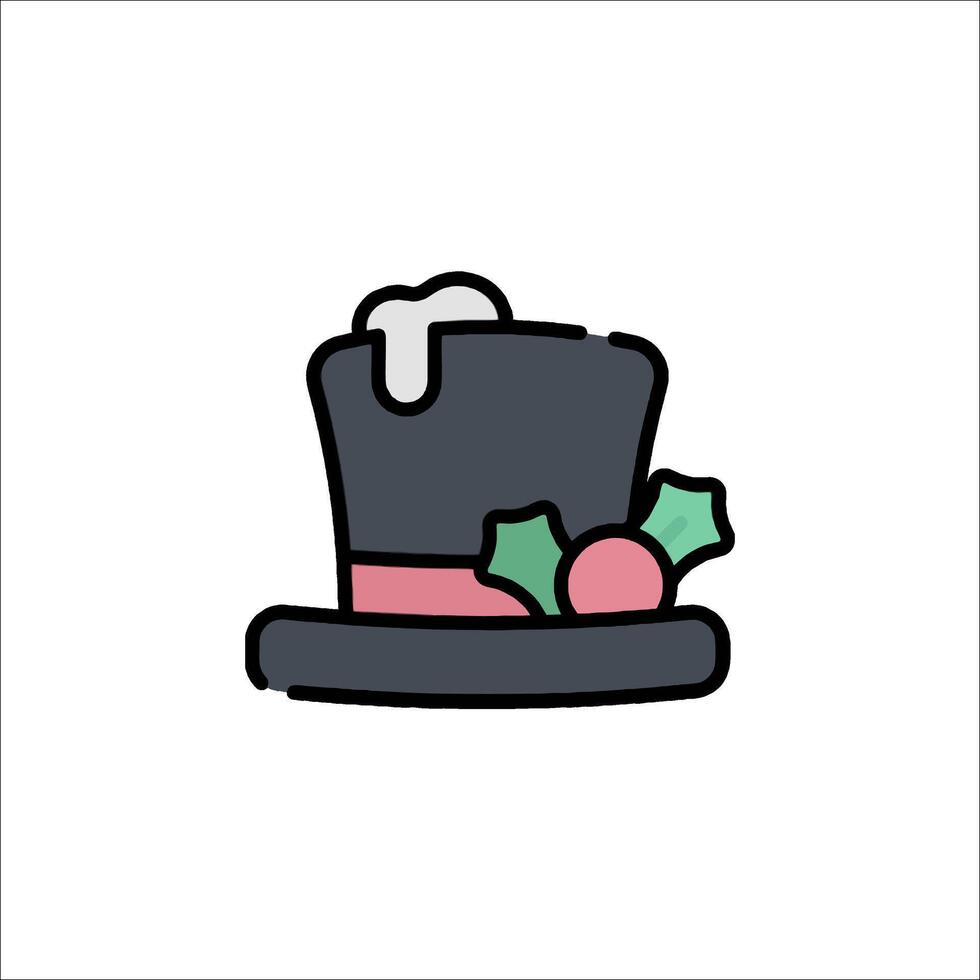 Christmas hat icon illustration vector