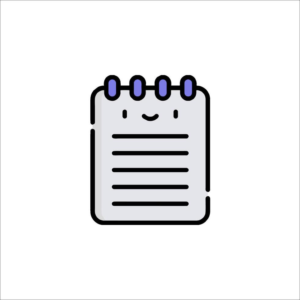 A notebook with a smiley face on it vector