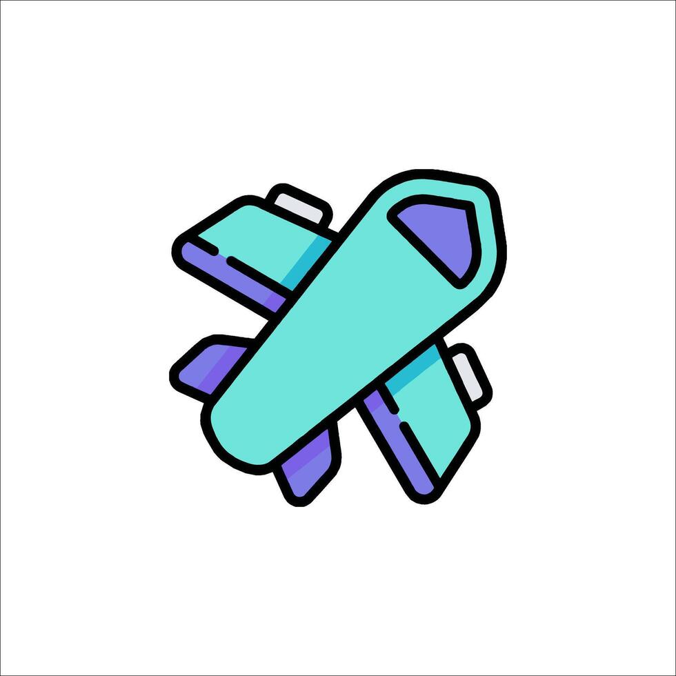 A cartoon airplane flying in the air vector