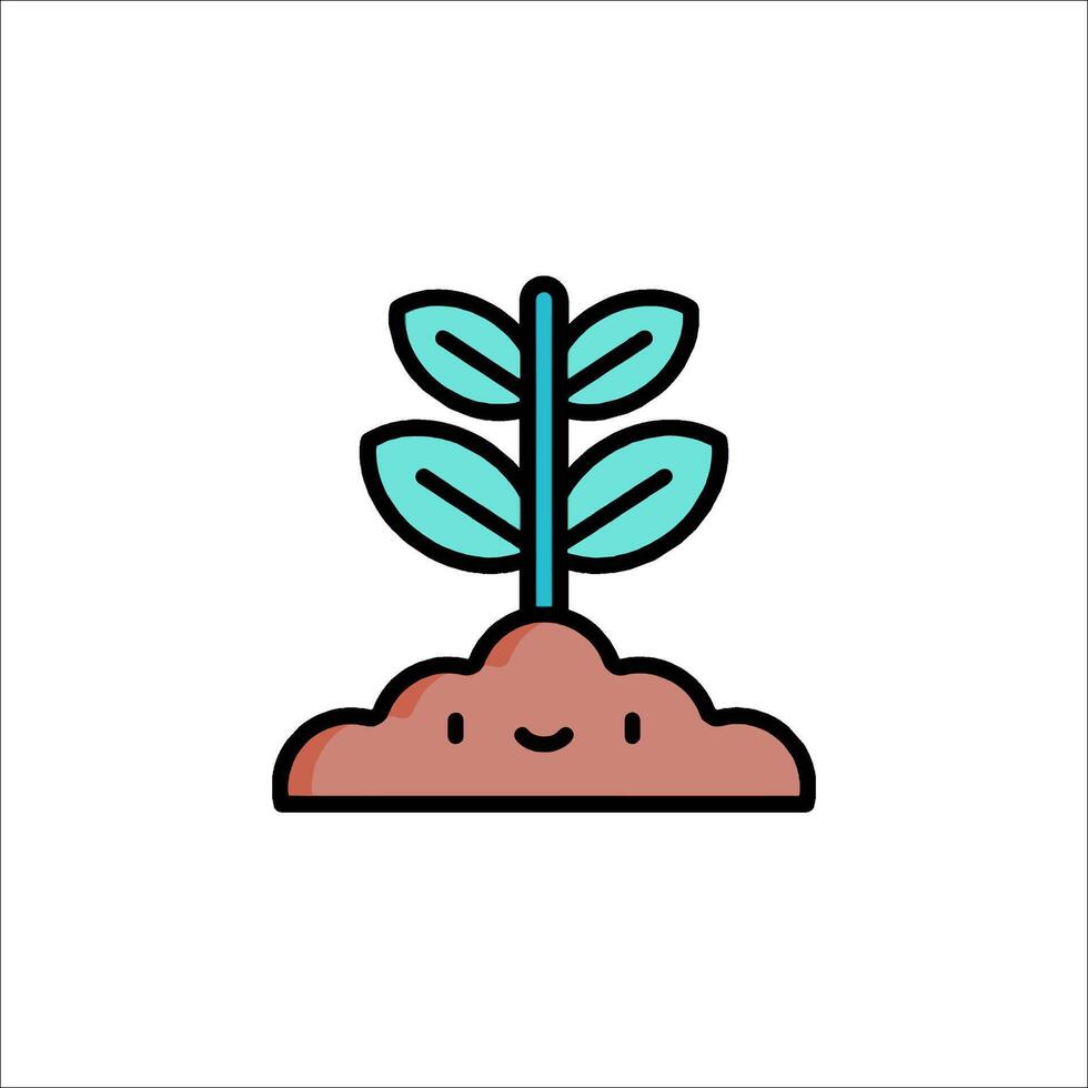 A plant with a face and a smile on it vector