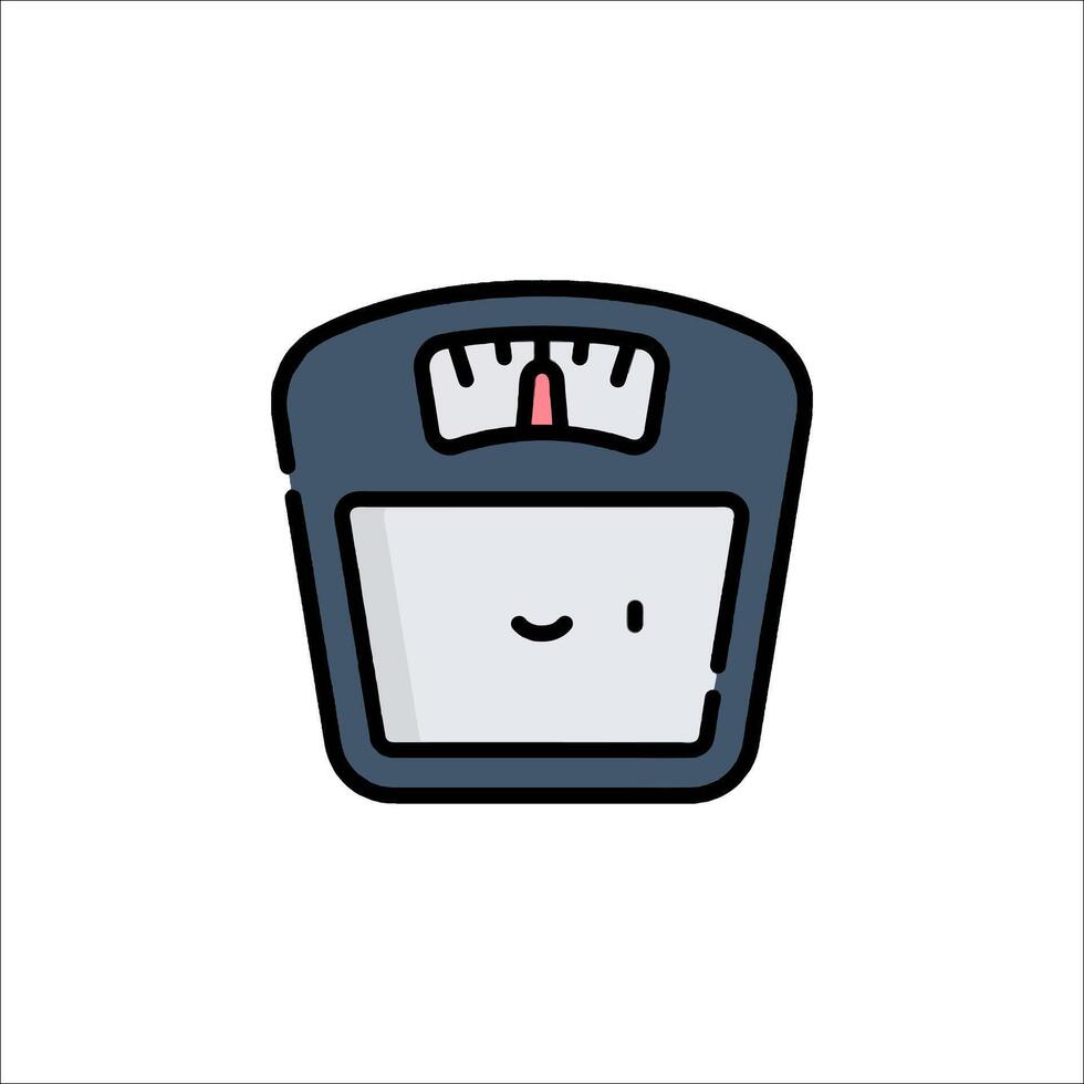 A cartoon weight scale with a smiley face vector