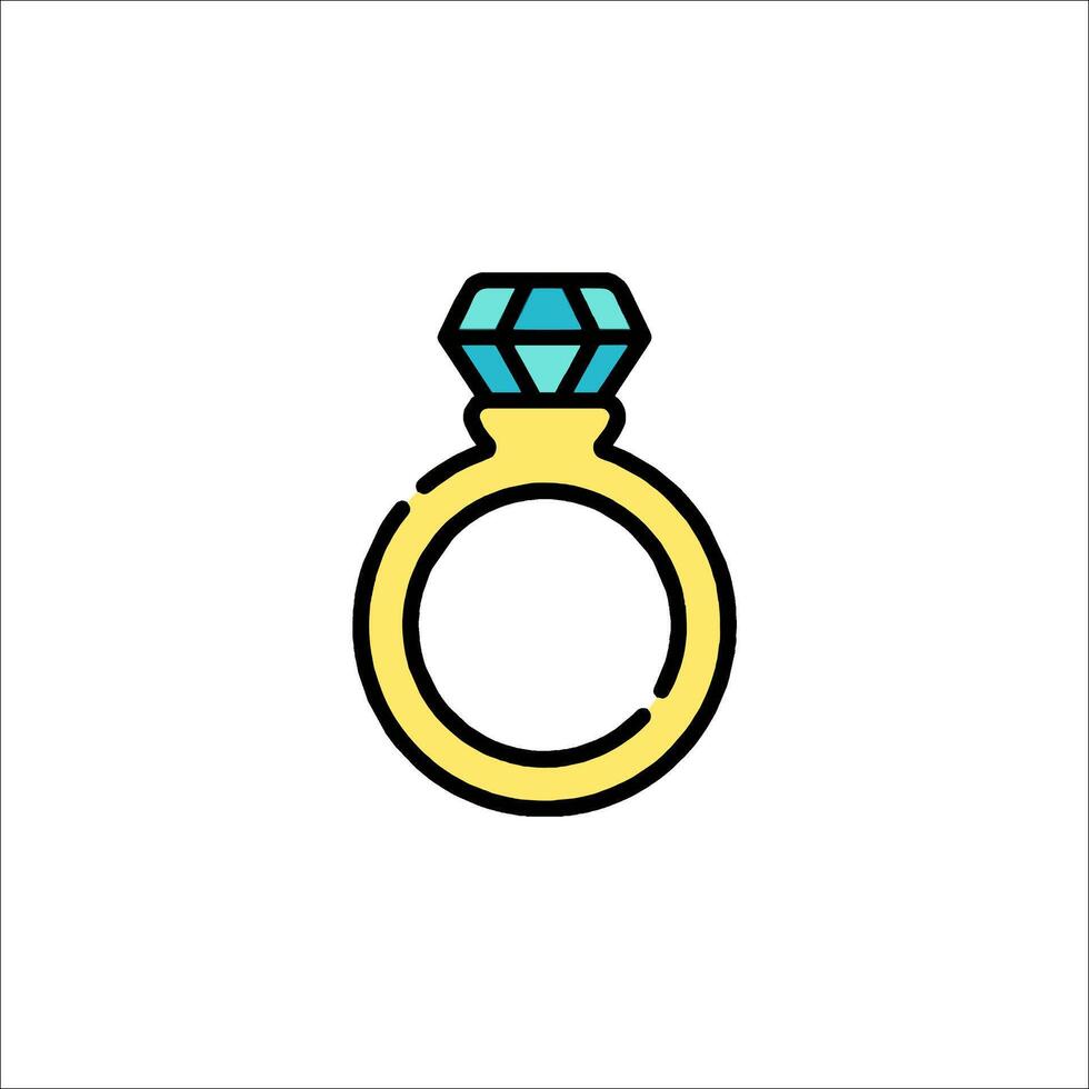 An illustration of a diamond ring vector
