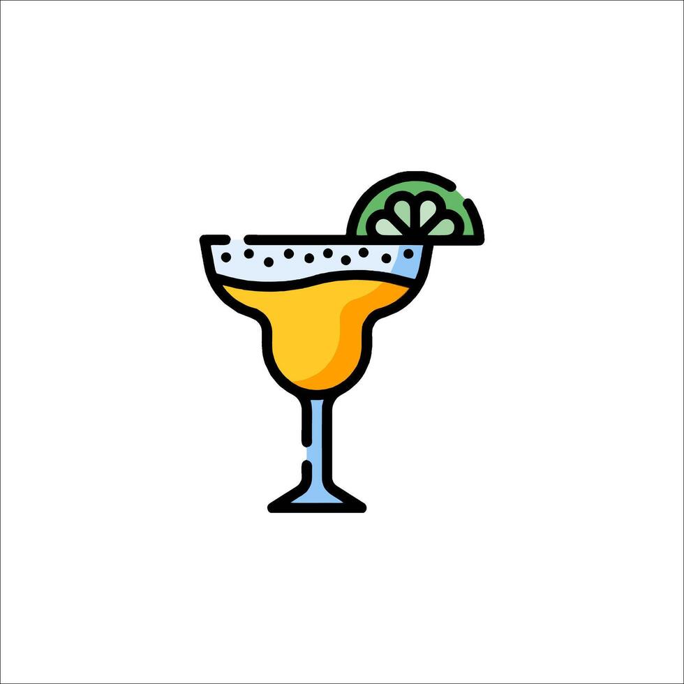 A margarita with a lime slice in it vector