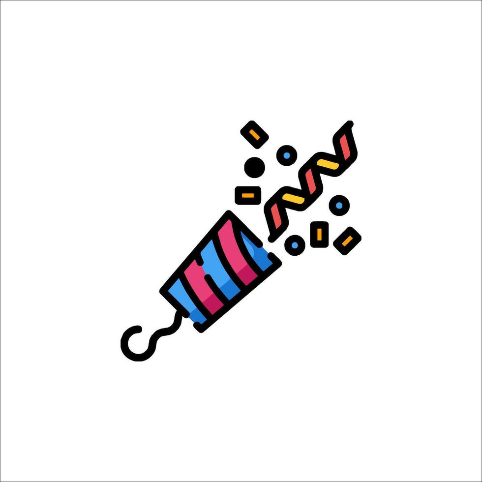 A colorful confetti streamer icon vector