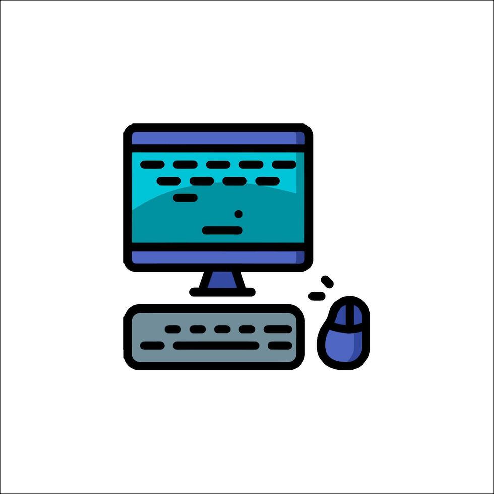 Computer mouse and keyboard icon illustration vector