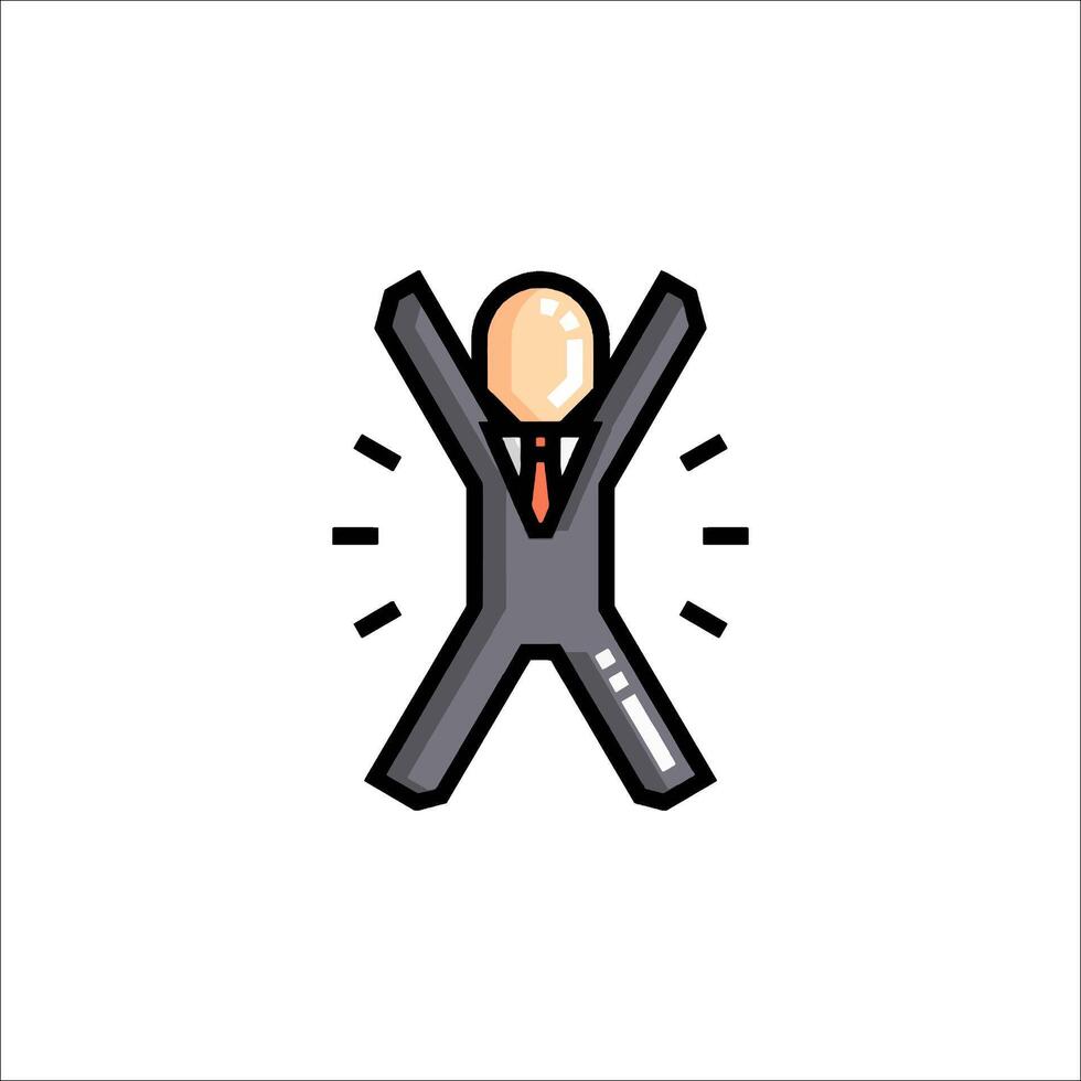 A man in a suit is jumping up and down vector