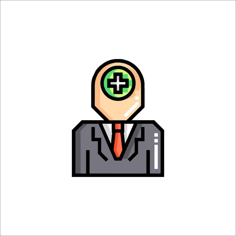 A man in a suit with a green cross on his head vector