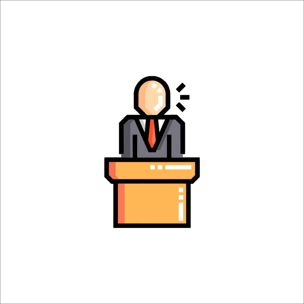Speaker at podium icon illustration vector
