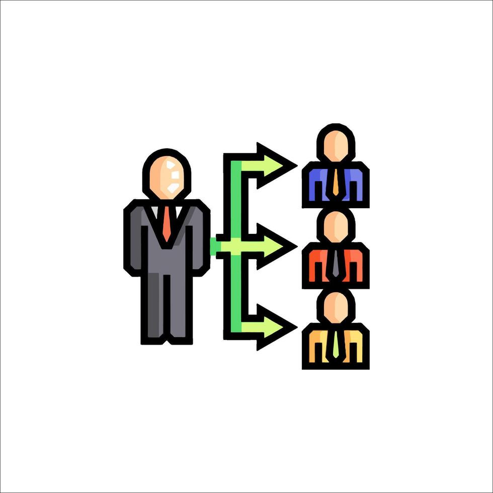 Businessman with arrows and people vector