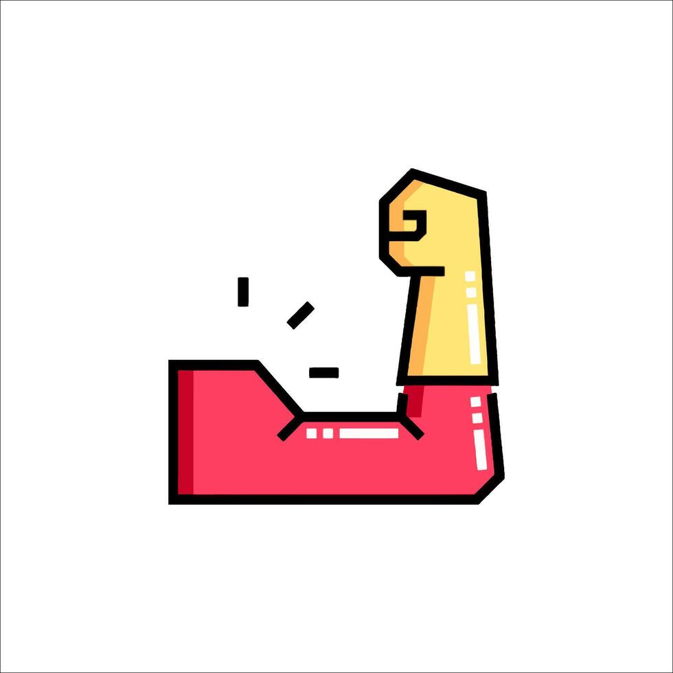 A cartoon arm with a fist raised up in the air vector