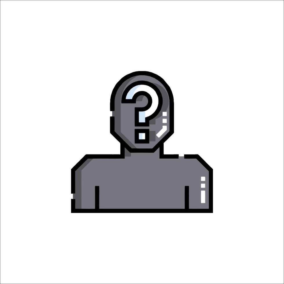 A man with a question mark on his head vector