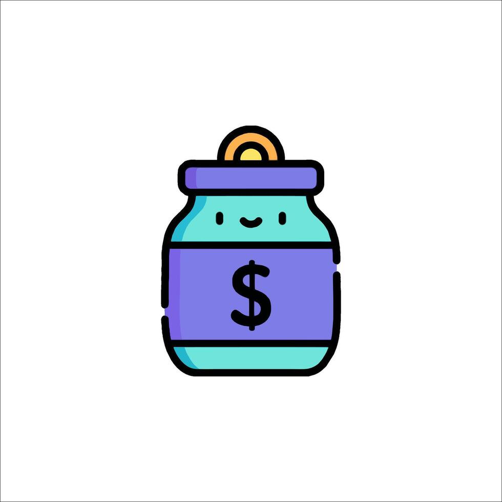 A jar with a dollar sign on it vector