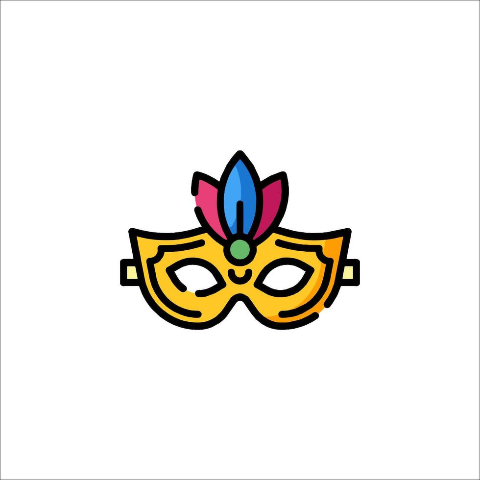 A colorful carnival mask icon vector