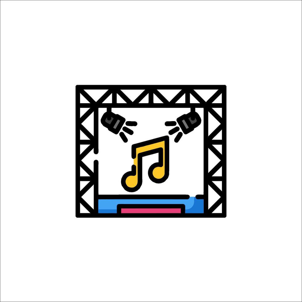 A music icon with a light and a speaker vector