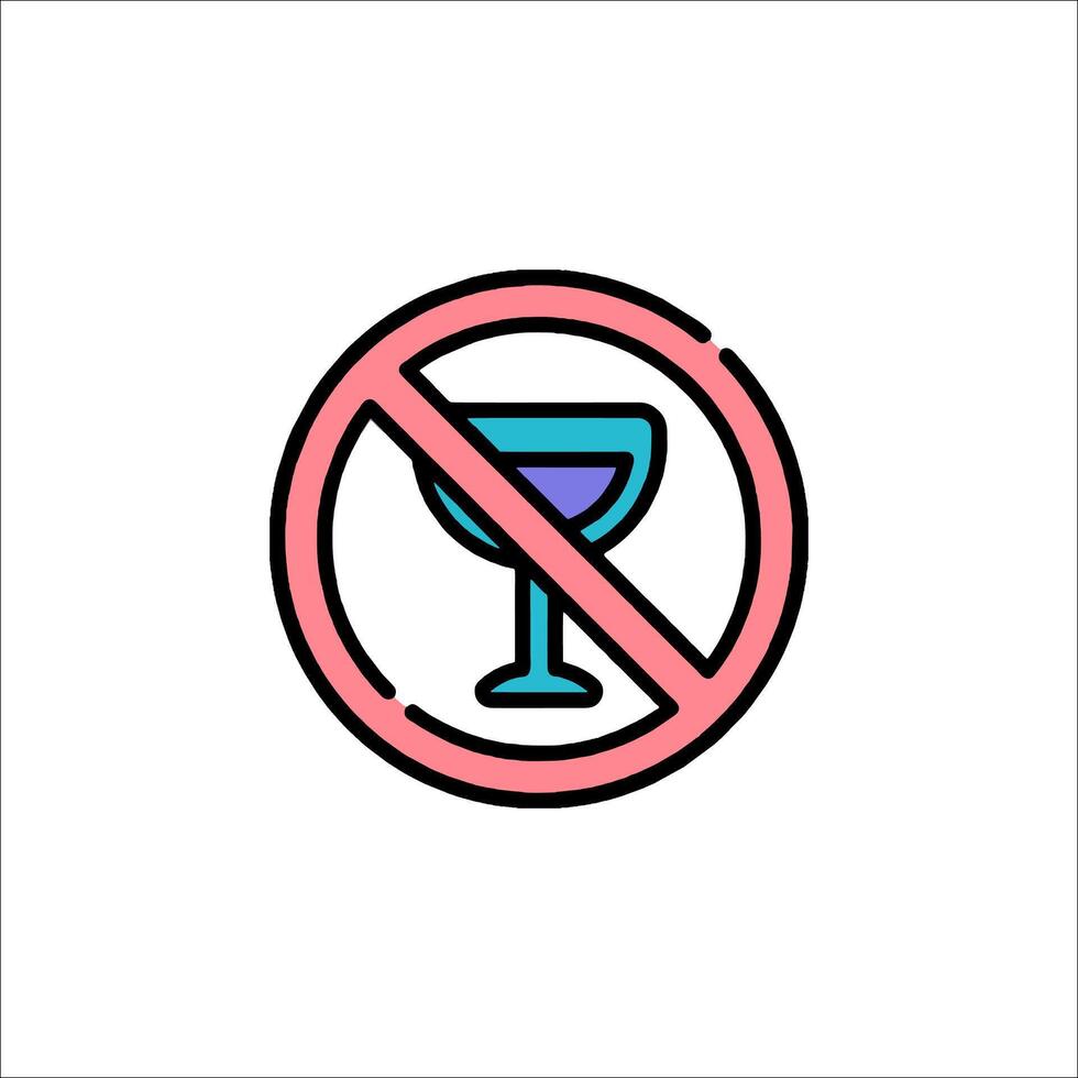 No alcohol sign icon isolated on white background vector