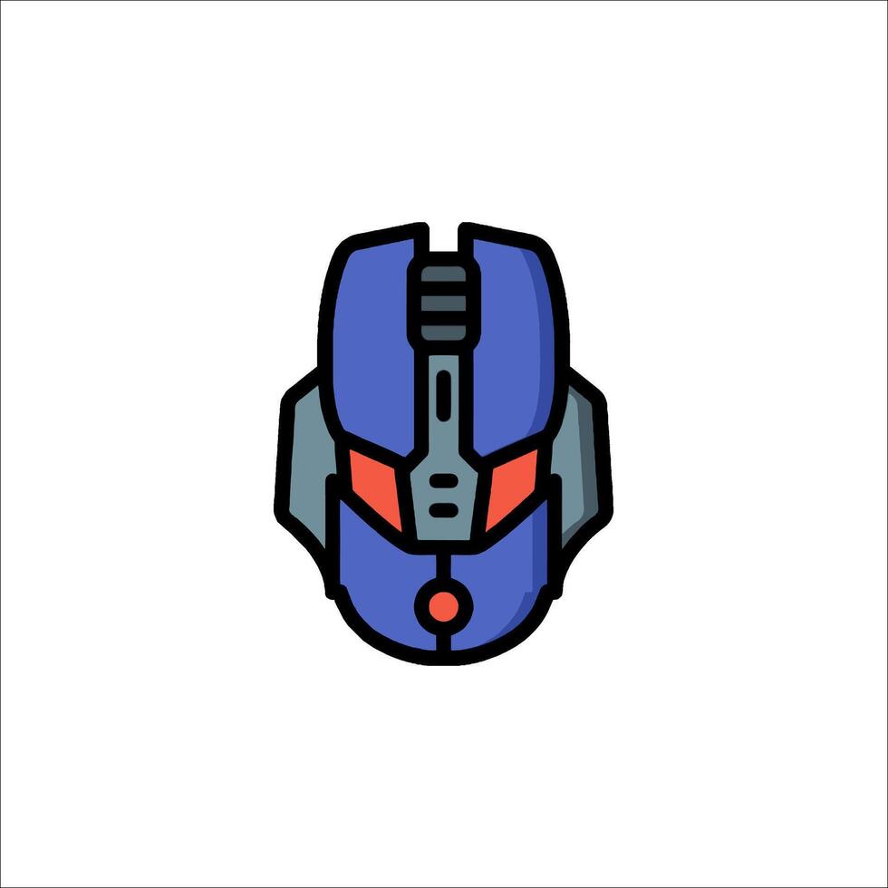 A robot head with a red and blue color scheme vector