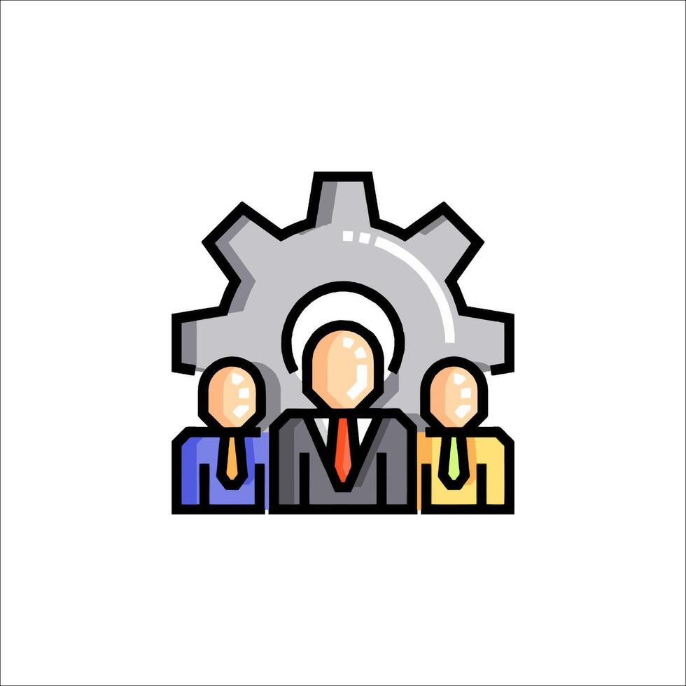 Business people icon with gear wheel illustration vector