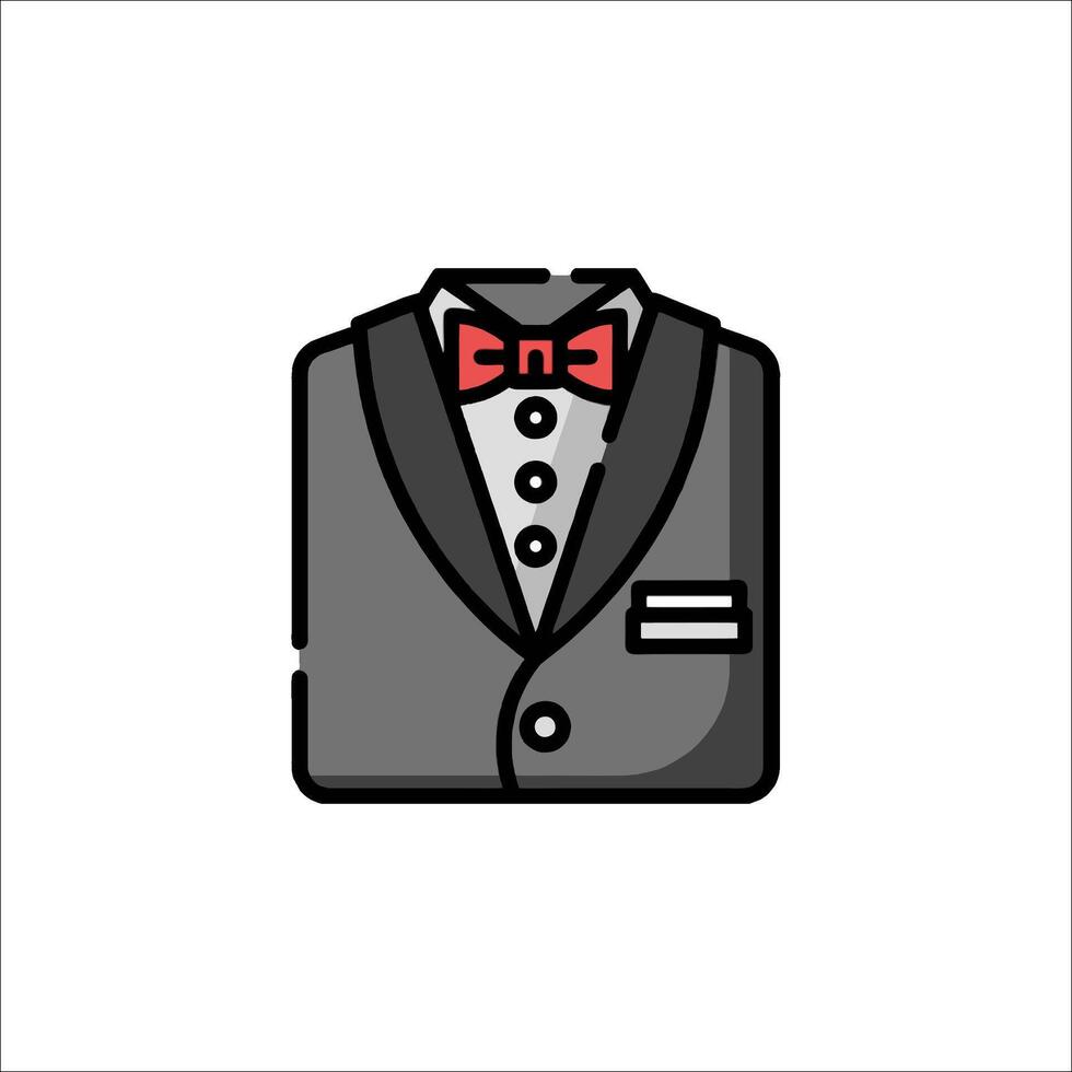 A black suit with a red bow tie on it vector