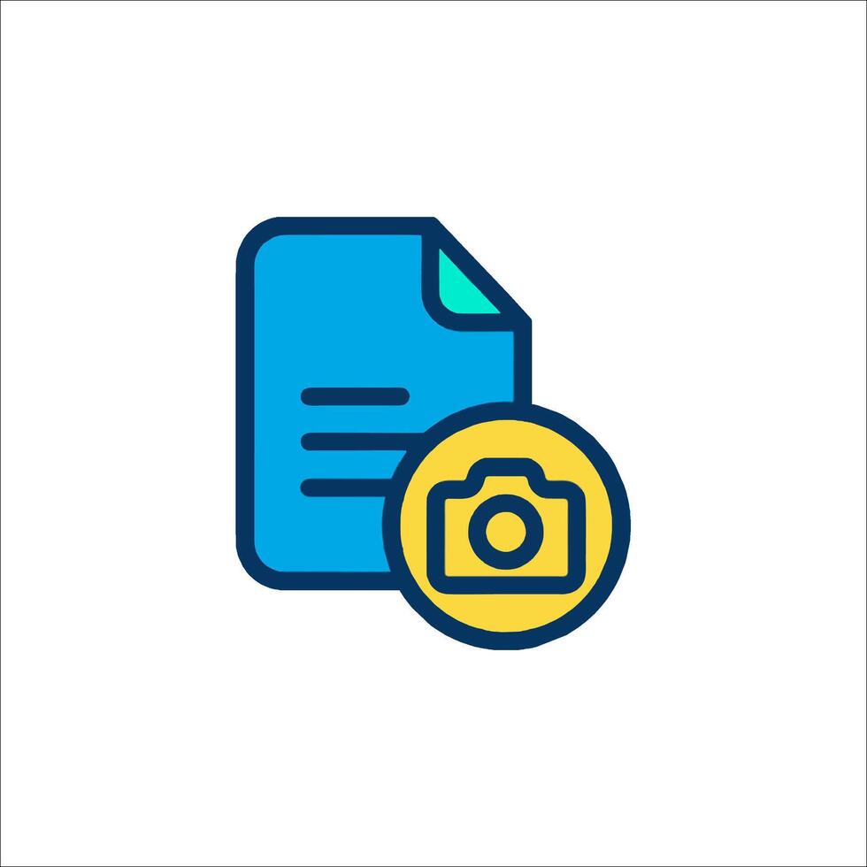 A document with a camera icon vector