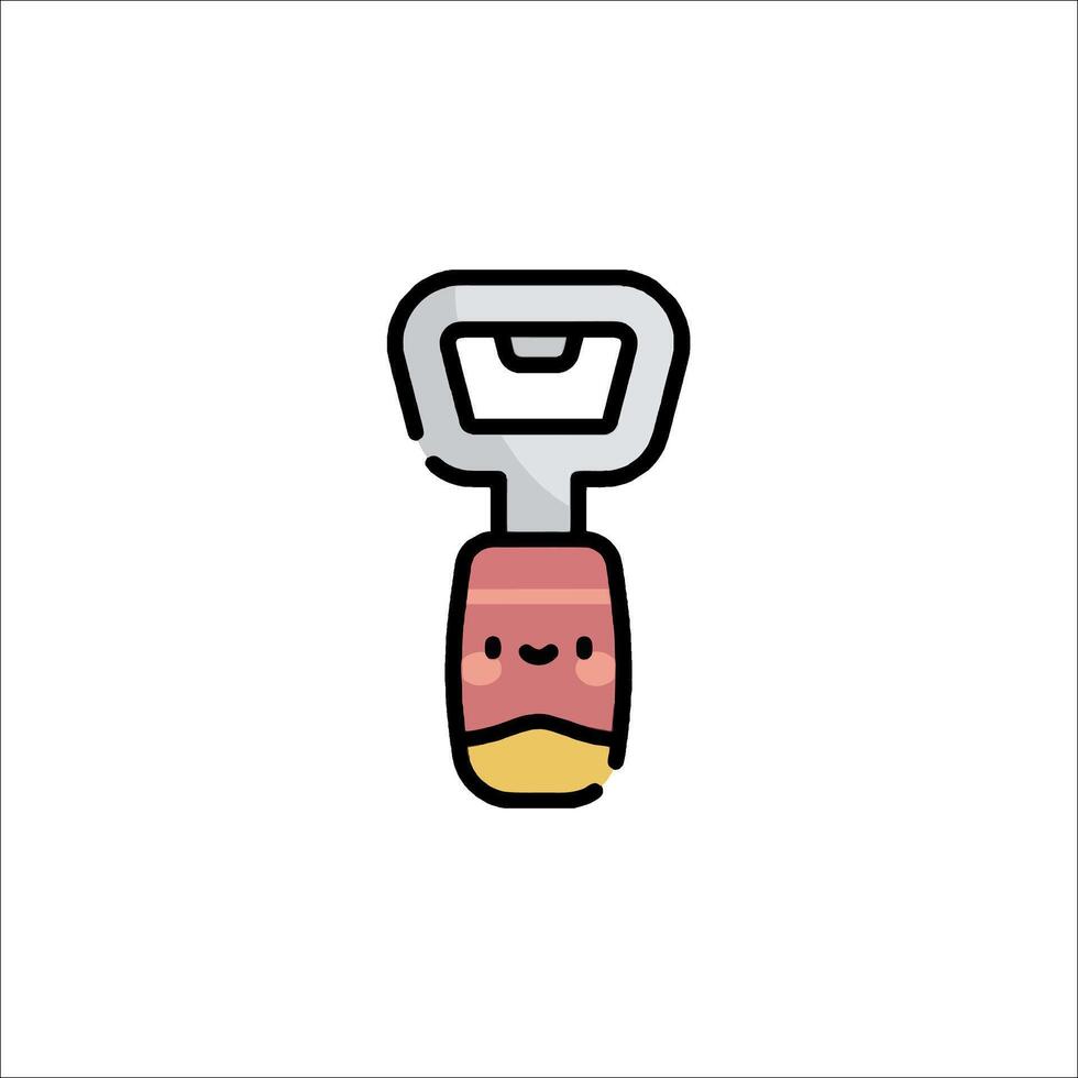 A bottle opener with a cute face on it vector
