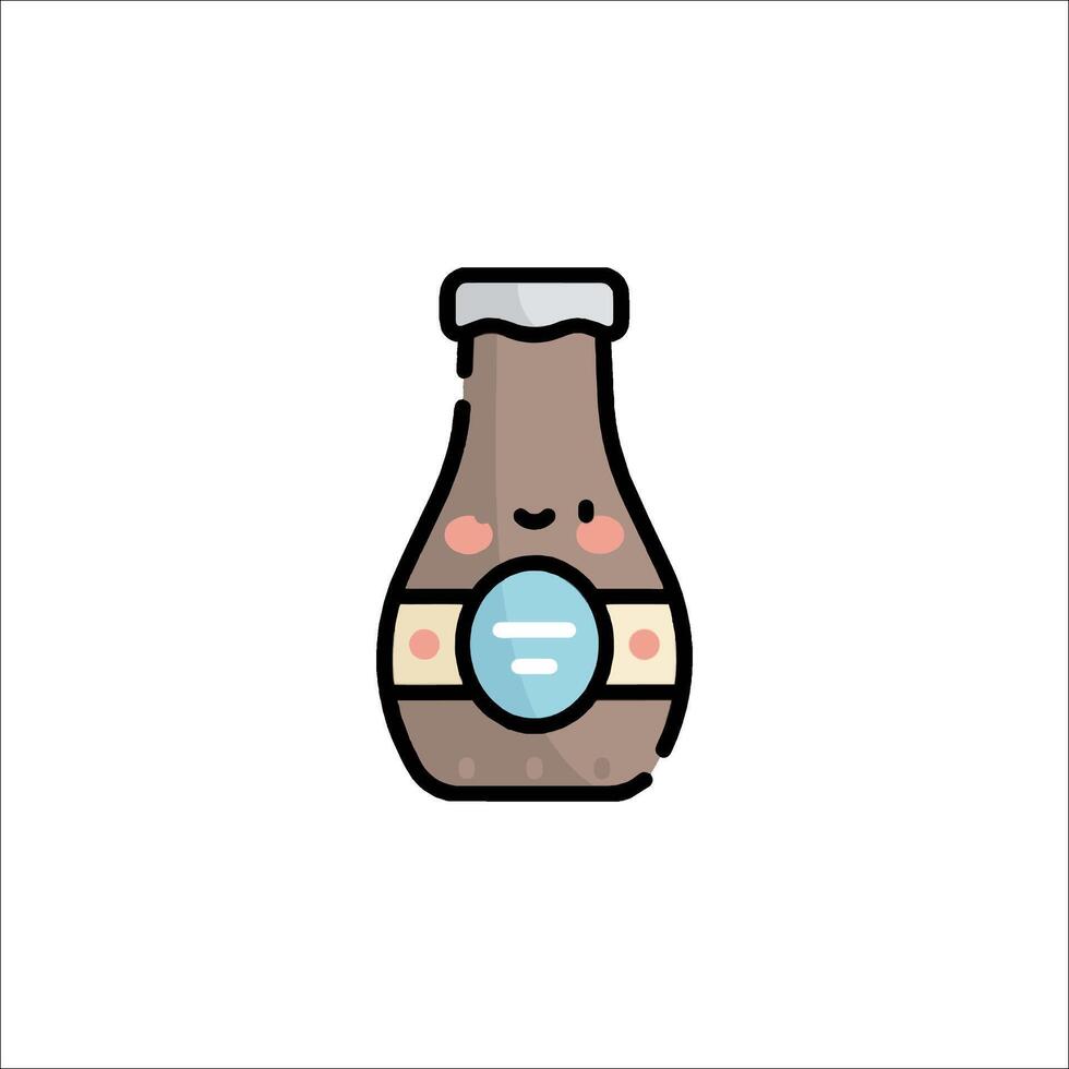 A bottle of milk with a smiley face on it vector