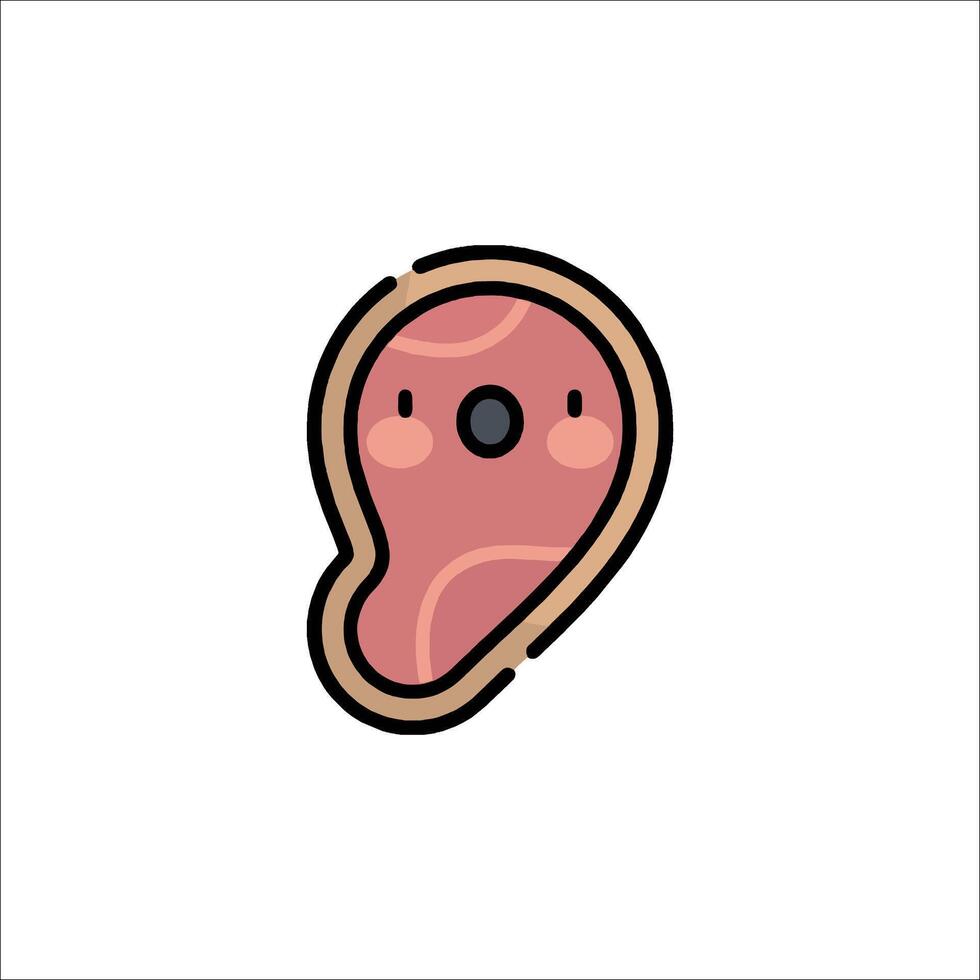A cartoon meat icon on a white background vector