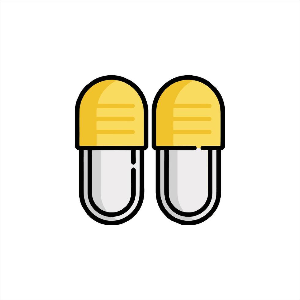 Two pills on a white background vector