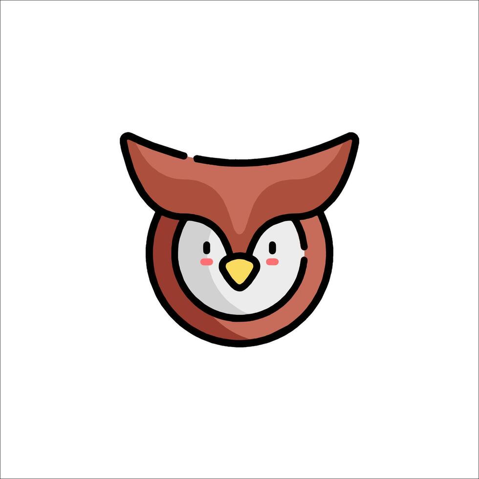 An owl head icon with a white background vector