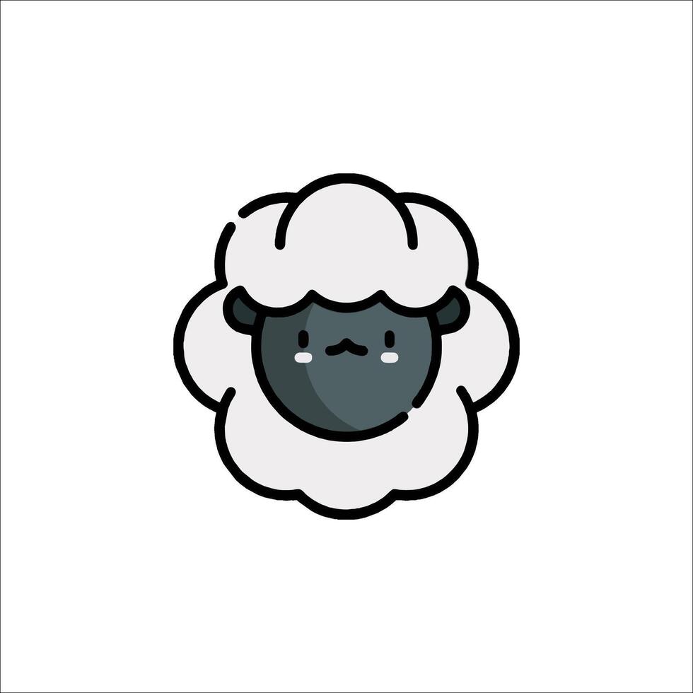 A sheep with a sad face on a white background vector