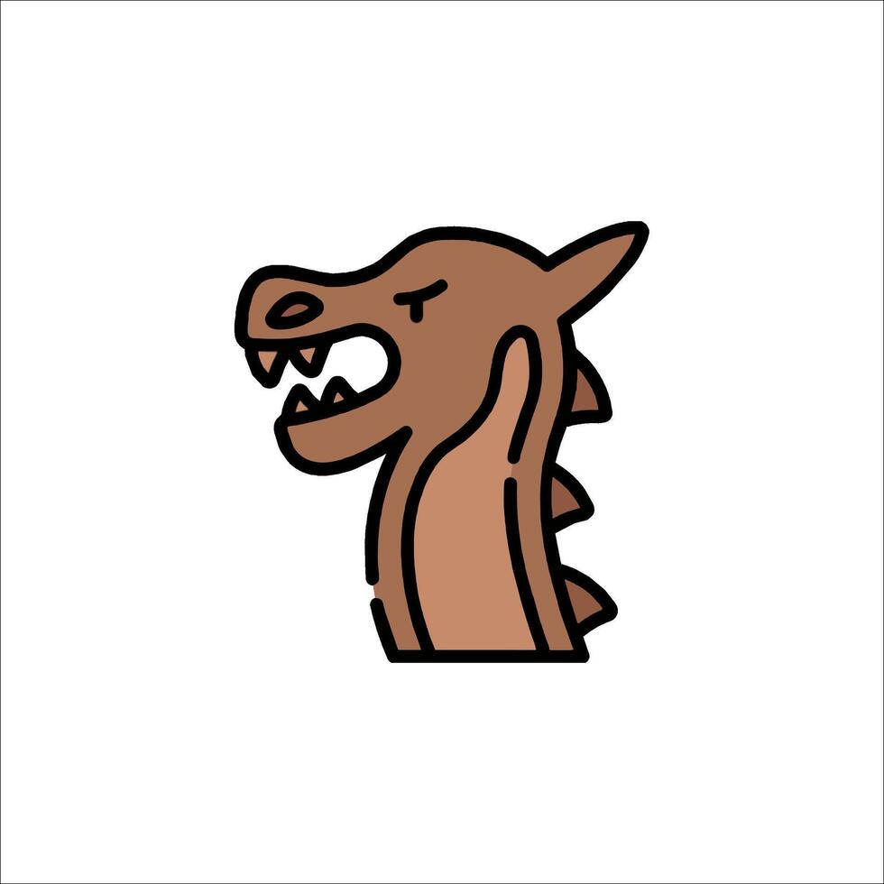 A cartoon head of a dragon with a long tongue vector