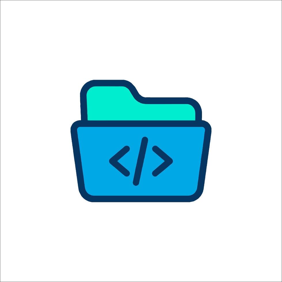 A folder icon with a code symbol vector